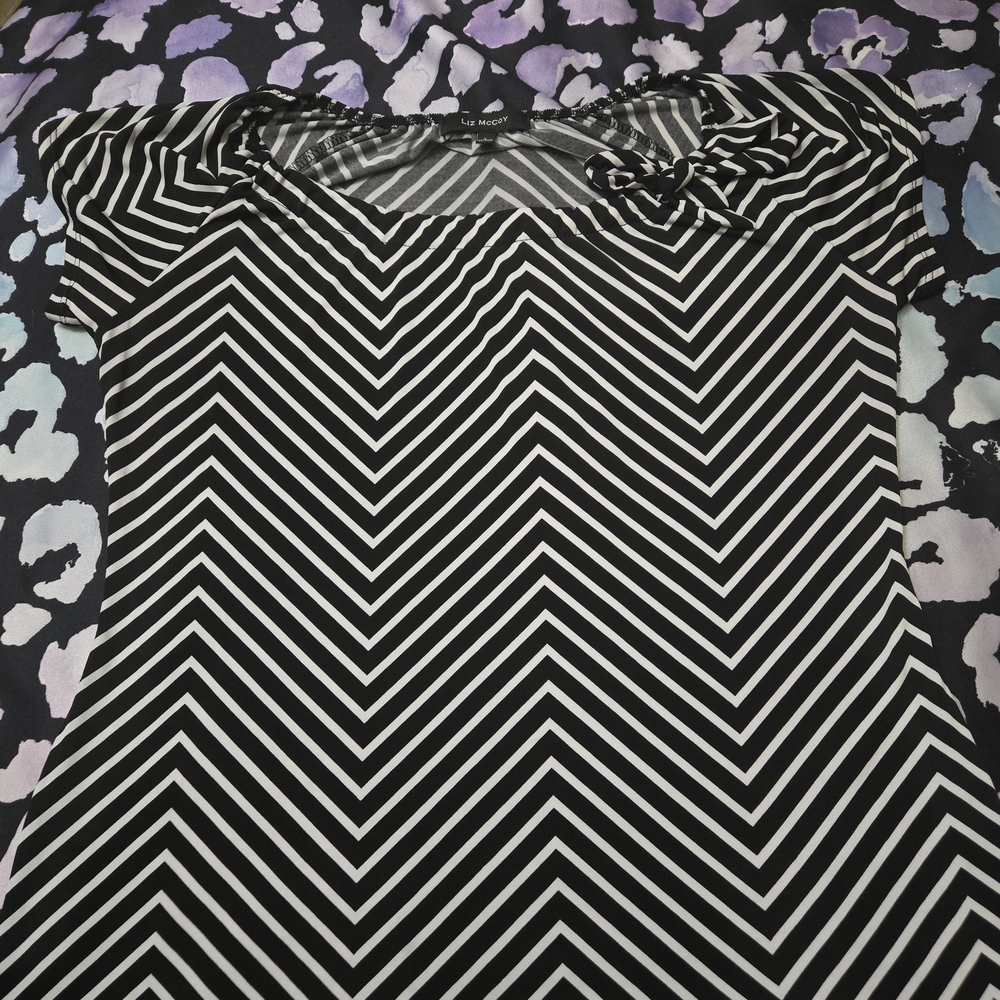 Black and White Striped Blouse